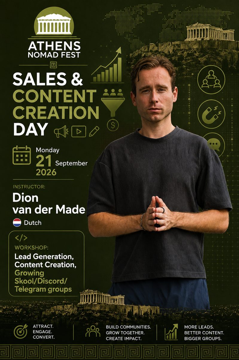 Dion van der Made, Athens Nomad Fest 2026 workshop