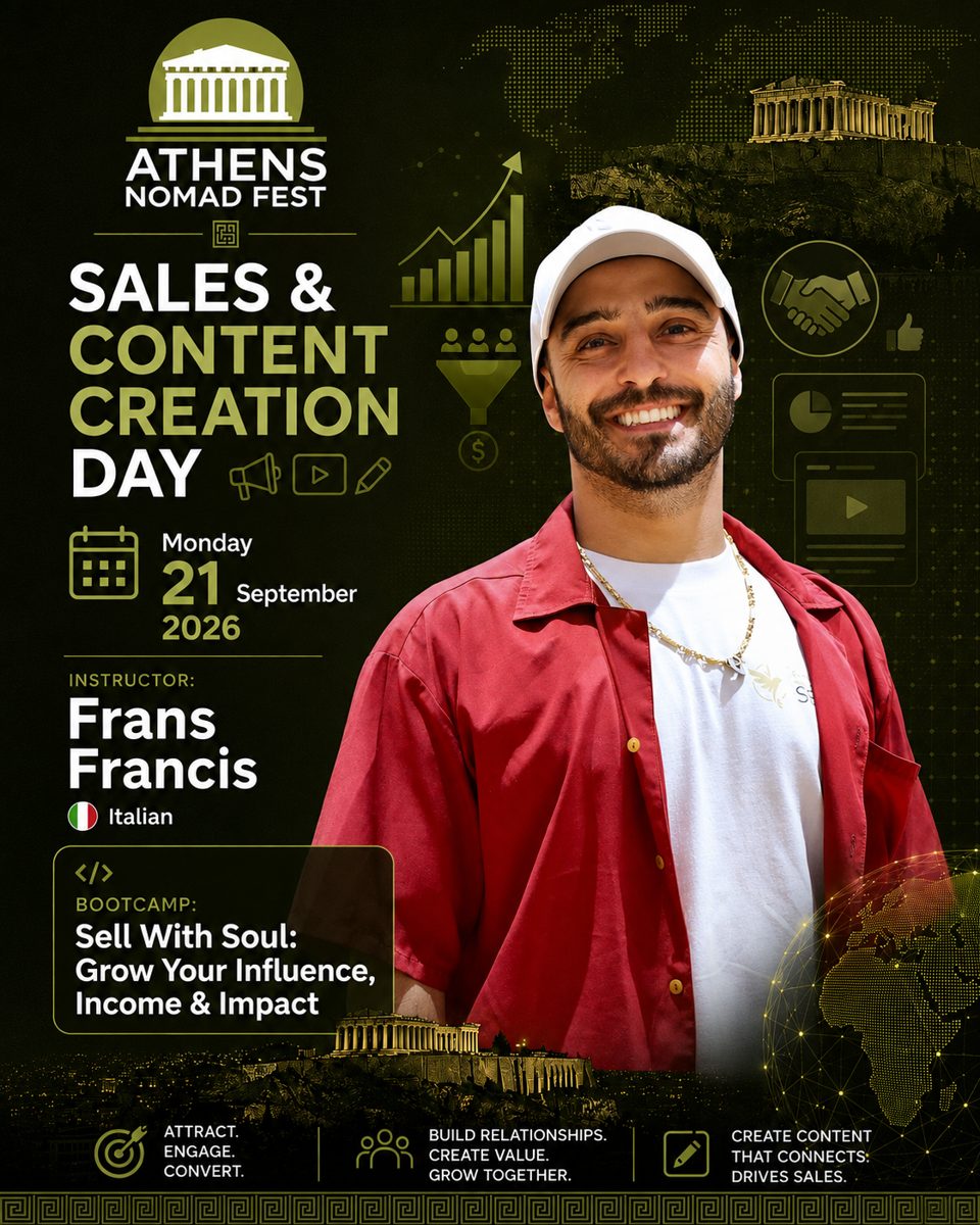 Frans Francis, Athens Nomad Fest 2026 bootcamp